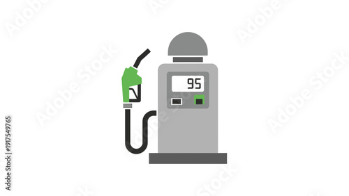 Fuel Pump with Green Nozzle and Display.