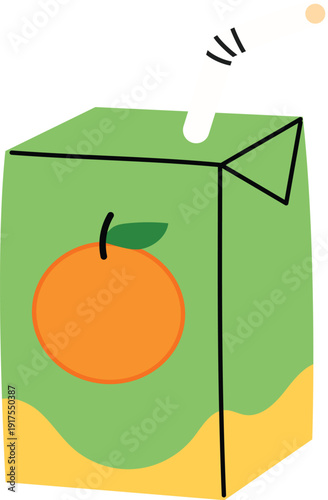 Fresh and sweet orange juice box illustration