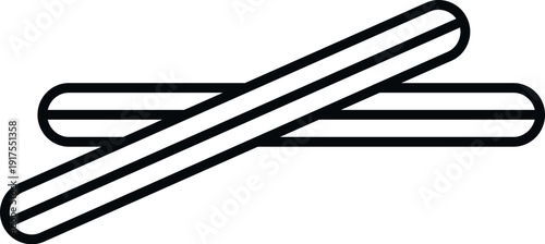 Chopsticks outline vector illustrating a dining utensil for asian cuisine