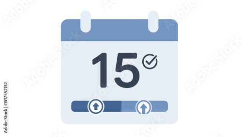 Calendar Icon with Date Fifteenth Marked.