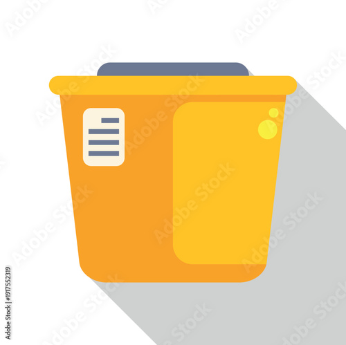 Yellow coffee capsule presenting single serve beverage for automatic brewing