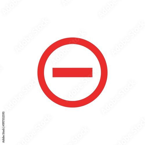 A red circle with a horizontal white bar in the center, symbolizing prohibition or a stop sign Free Download A red circle with a horizontal white bar in the center, symbolizing prohibition or a stop sign - GFXLoad