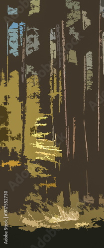 AUTUMN TIME IN FOREST - Colorful tree leaves in the sun rays
