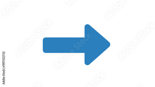 Blue Right Arrow Icon Symbol.