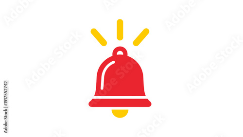 Red Alarm Bell Ringing Loudly Notification.