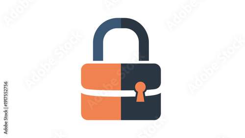 Padlock Icon with Orange and Black Design.