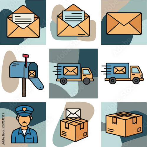 Delivery and Mail Icons Set
