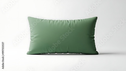 Elegant green pillow on white background for home decor inspiration