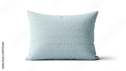 Soft blue throw pillow with modern geometric pattern