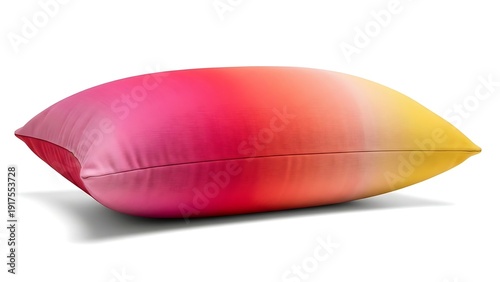 Vibrant ombre throw pillow in pink, orange, and yellow hues for home decor