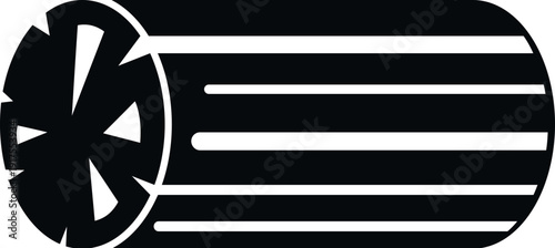 Foam roller icon representing muscle training, fitness, and self massage equipment