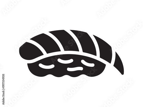 sushi nigiri with rice and fresh salmon topping icon silhouette