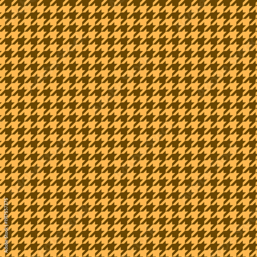 Seamless houndstooth pattern in mustard yellow, retro geometric background