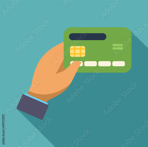 Hand holding credit card for online shopping or secure financial transaction