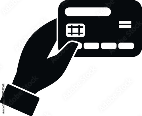 Hand holding a payment card, representing online banking and secure financial transactions