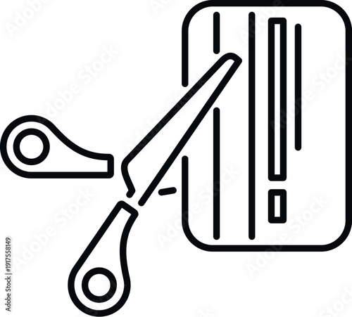 Scissors cutting a credit card symbolizing debt cancellation and financial freedom