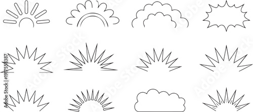 explosion impact icons vector comic burst effects
