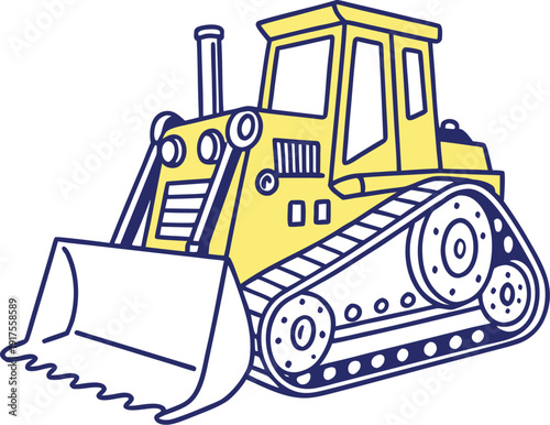 bulldozer vector illustration