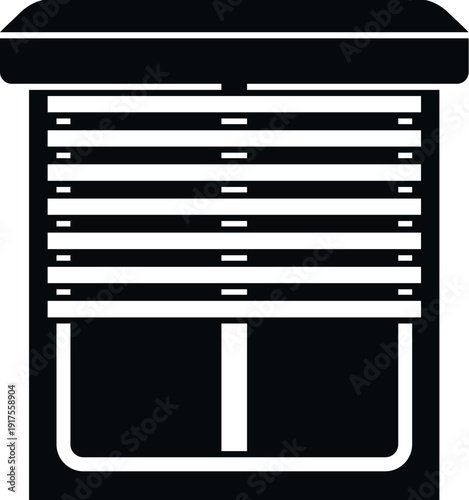 Rolling garage door or security shutter icon representing protection and closure