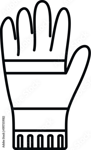 Hand wearing a protective glove preventing cold or injury