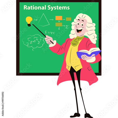 Christian Wolff lecturing rational systems confidently