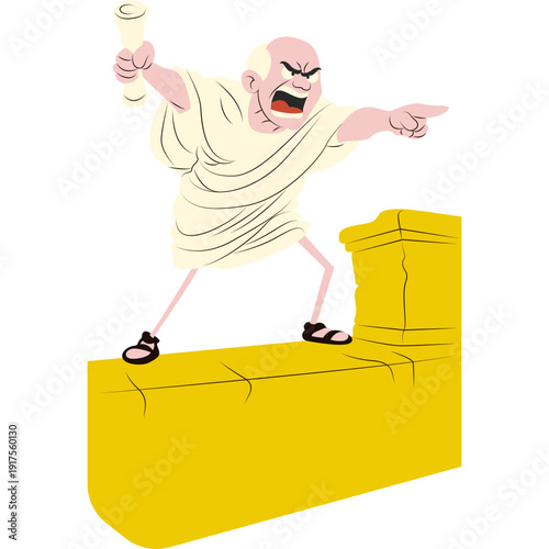 Cicero passionately debating in the Roman forum