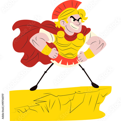 Alexander the Great standing on a cliff planning conquest