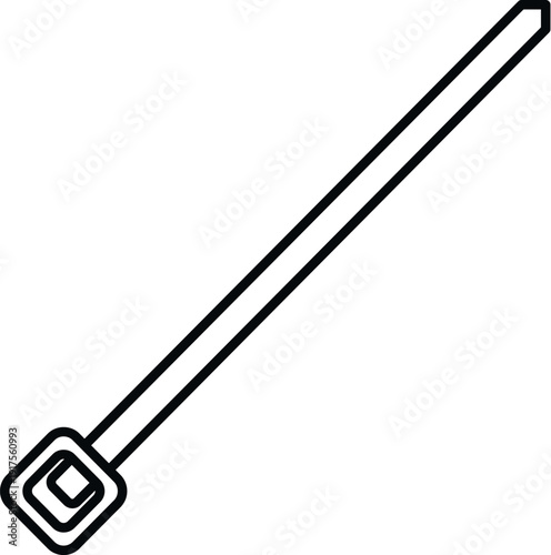 Cable tie illustration on a white background, symbolizing secure binding