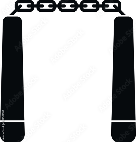 Nunchaku weapon icon featuring two connected hard sticks with a chain