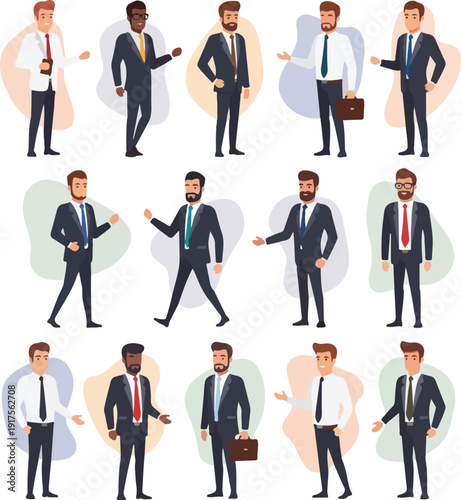 Diverse Businessmen in Various Poses