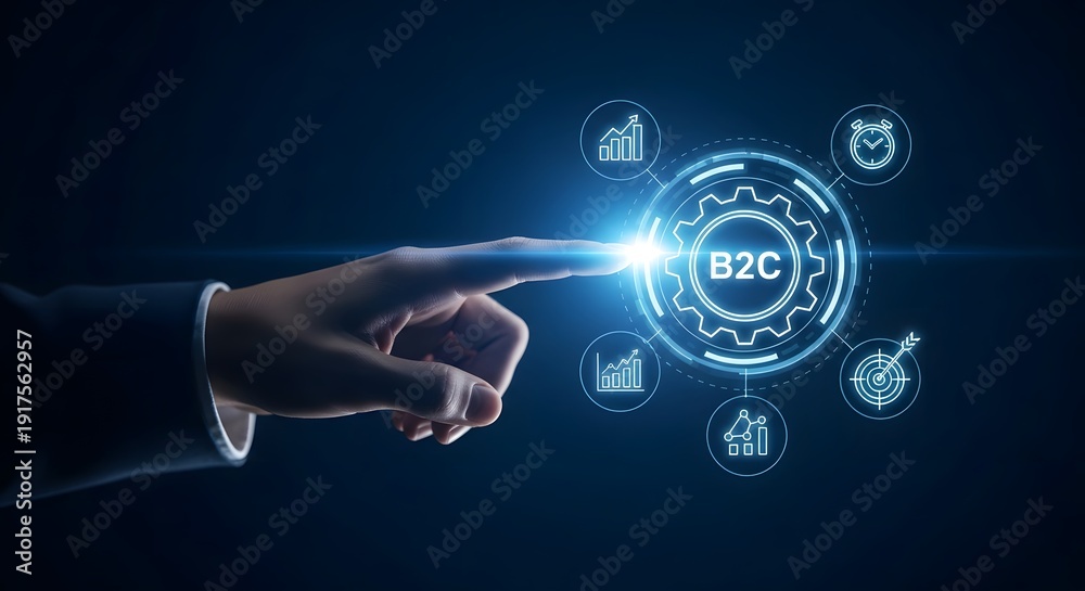 Fototapeta premium Business to consumer technology interface