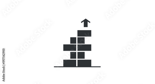 Black Blocks Stacked with Arrow Upwards.
