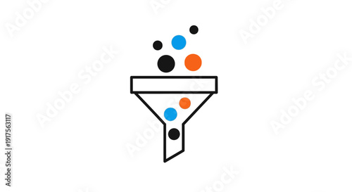 Funnel Filtering Colored Circles and Shapes.