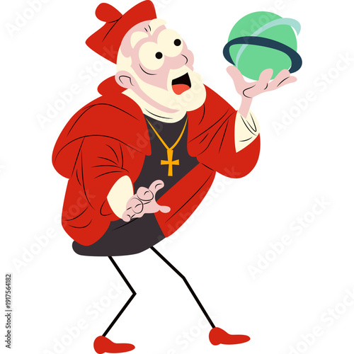Nicholas of Cusa holding a paradoxical sphere