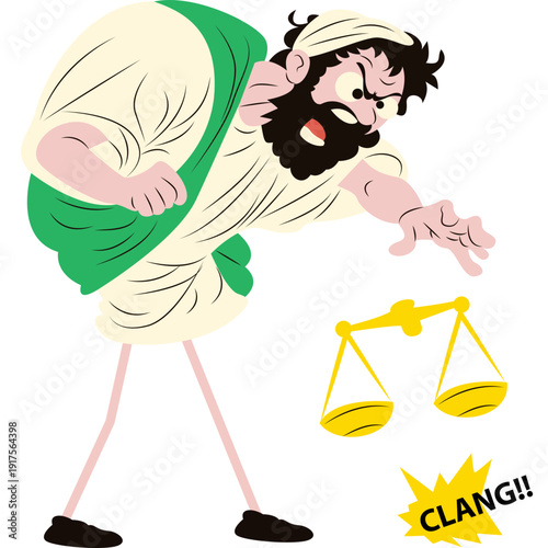 Sextus Empiricus dropping a judgment scale deliberately