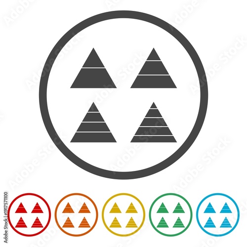 Free Download Business pyramid chart infographics icon. Set icons in color circle buttons - GFXLoad