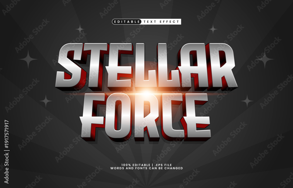 Obraz premium Stellar Force Editable Text Effect - Futuristic Space Style Typography for Sci Fi and Game Design