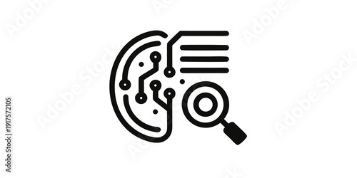 A magnifying glass examining a circuit board with a document in the background.