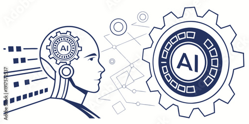 A futuristic representation of artificial intelligence and human collaboration