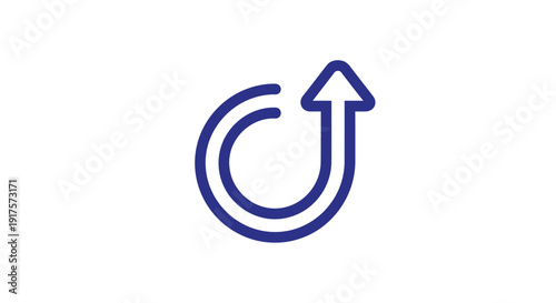 Blue arrow rotate refresh symbol icon.
