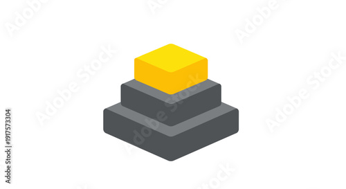 3D Illustration of Stacked Geometric Shapes.