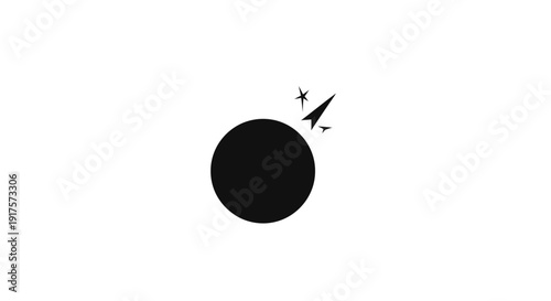 Airplane Flying Near a Black Circle.