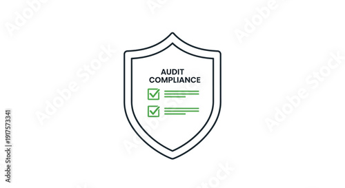 Audit Compliance Shield Icon Design.