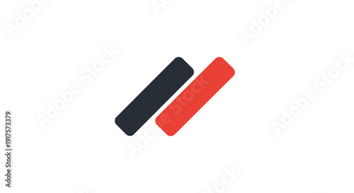 Black and Red Rectangular Objects Side by Side.