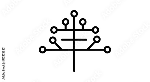 Black and white abstract symbol design.