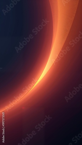 Abstract glowing curve with warm light on a dark background, perfect for digital art and creative design