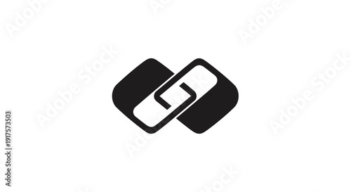 Black chain link icon symbol.