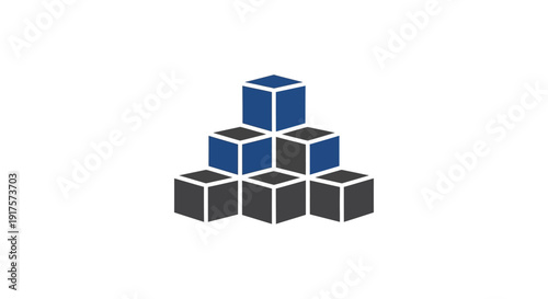 Blocks stacked in pyramid shape.