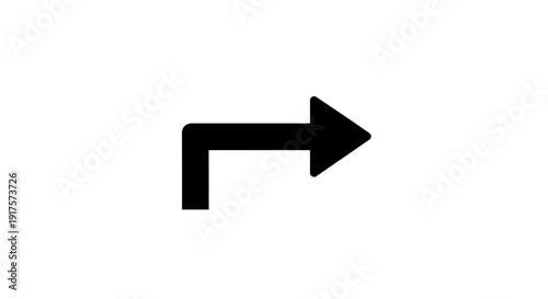 Black Right Angle Arrow Symbol.