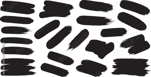 Black brush strokes on white background abstract art design